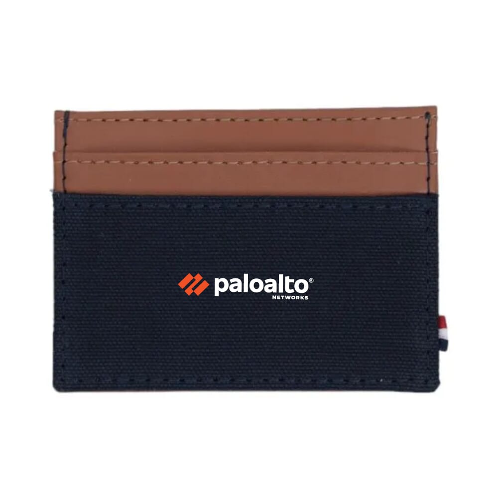 Houston Card Wallet- Navy Blue with Tan
